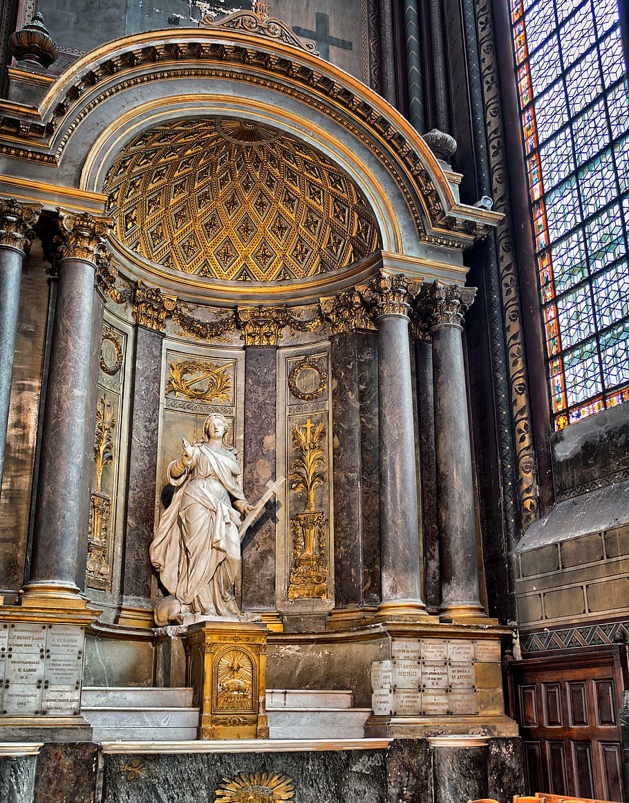 architecture, art, building, columns, pillars, sculpture, church HD wallpaper
