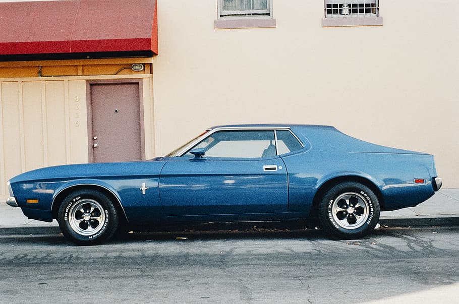 car, mustang, motor vehicle, mode of transportation, retro styled HD wallpaper