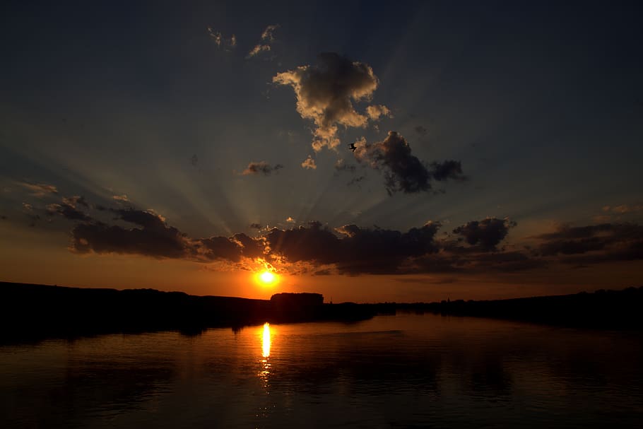 sunset, sky, cloud, water, reflection, cloud - sky, scenics - nature HD wallpaper
