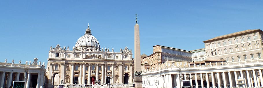 st peter's square, rome, panorama, vatican, italy, building, HD wallpaper