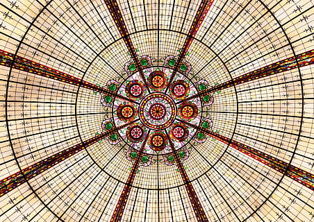 pattern, round, abstract, geometric, architecture, decoration HD wallpaper