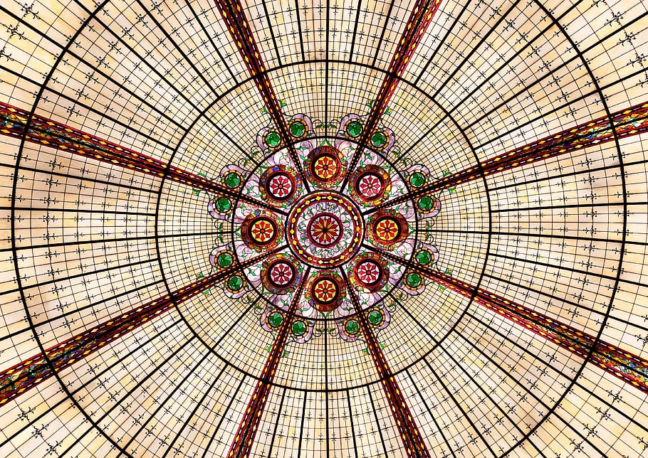 pattern, round, abstract, geometric, architecture, decoration HD wallpaper