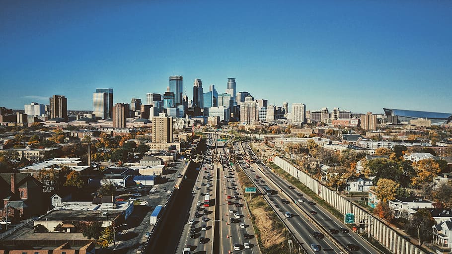 aerial photography of the city at daytime, aerial photography of city at daytime HD wallpaper