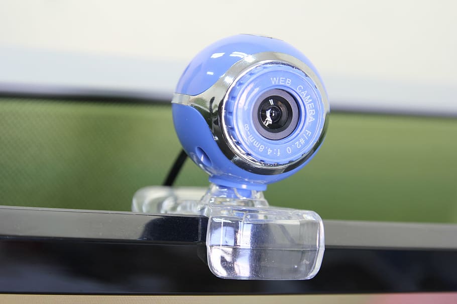 blue webcam, web cam, internet, video, communication, chat, camera, HD wallpaper