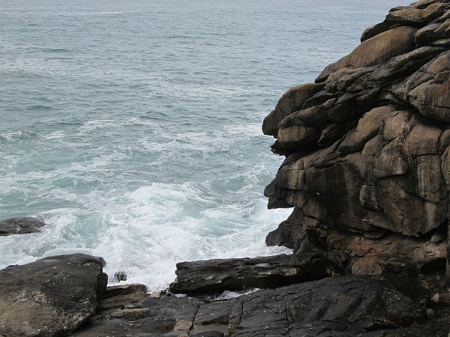 sea, ocean, side, seaside, atlantic, shore, france, nature HD wallpaper