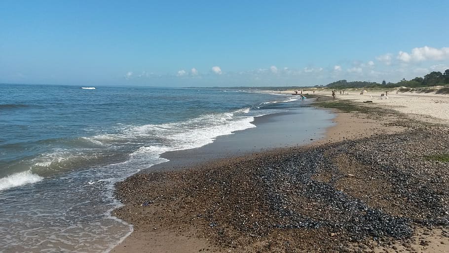 beach, sea, waves, water, land, sky, beauty in nature, scenics - nature HD wallpaper
