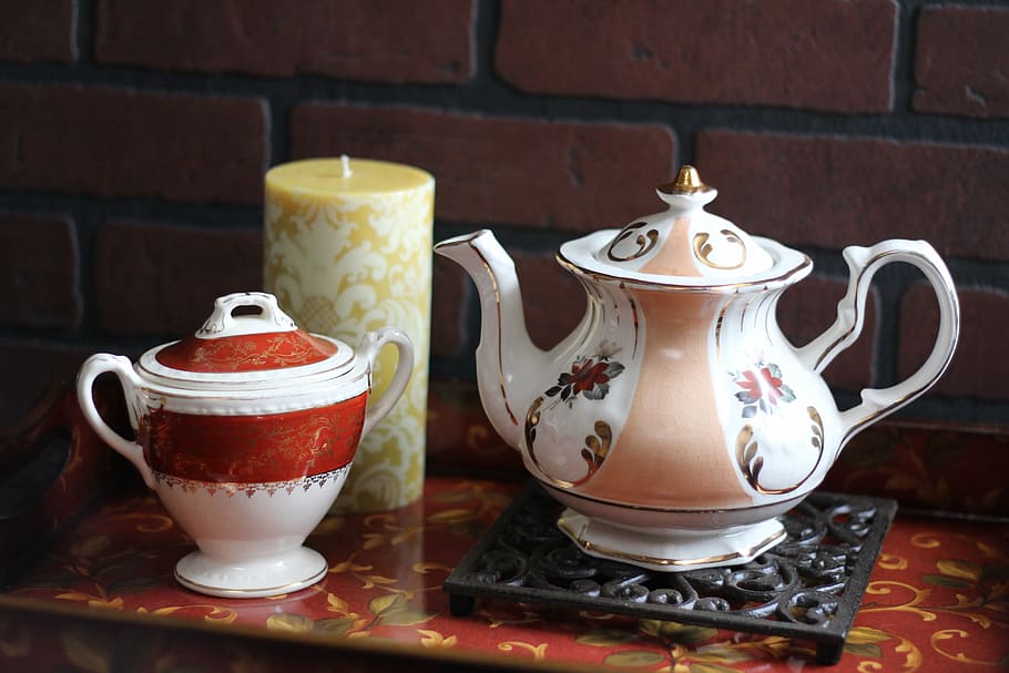 teapot, decoration, decorative, antique, vintage, design, drink HD wallpaper