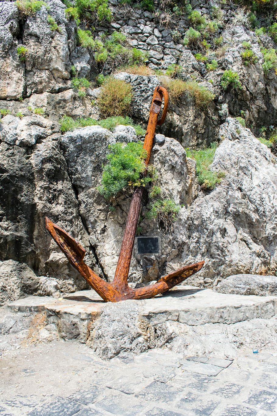 Anchor, Old, Nautical, Weathered, rusty, metal, rock - object HD wallpaper