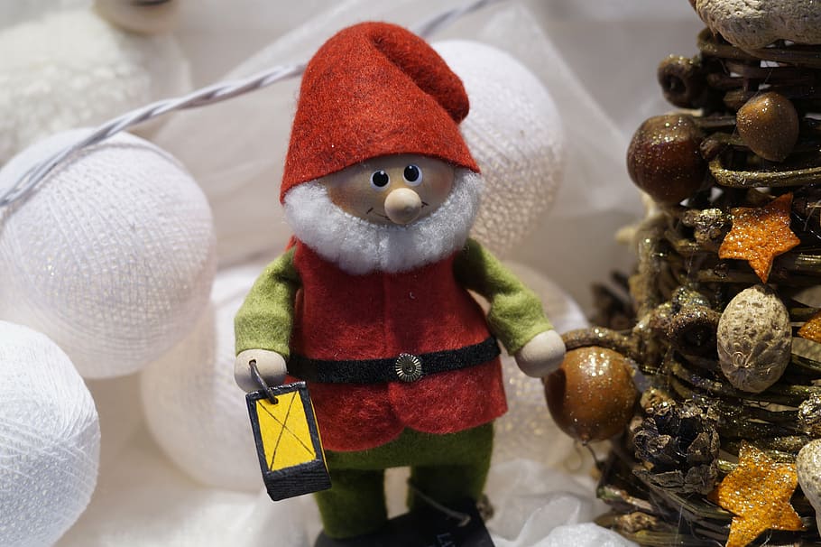 toy, gnome, lantern, decor, felt, ornament, new year's eve HD wallpaper