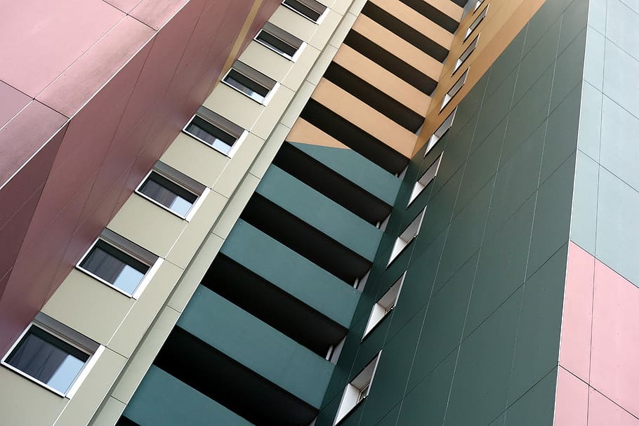low-angle photo of high-rise building, architecture, square HD wallpaper