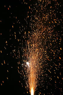 sparks, hookah, illuminated, motion, firework, night, celebration HD wallpaper