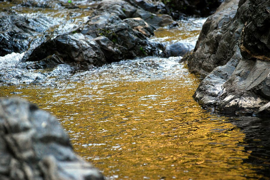 Stream, Water, Rocks, Stones, Mountains, creek, river, flowing HD wallpaper