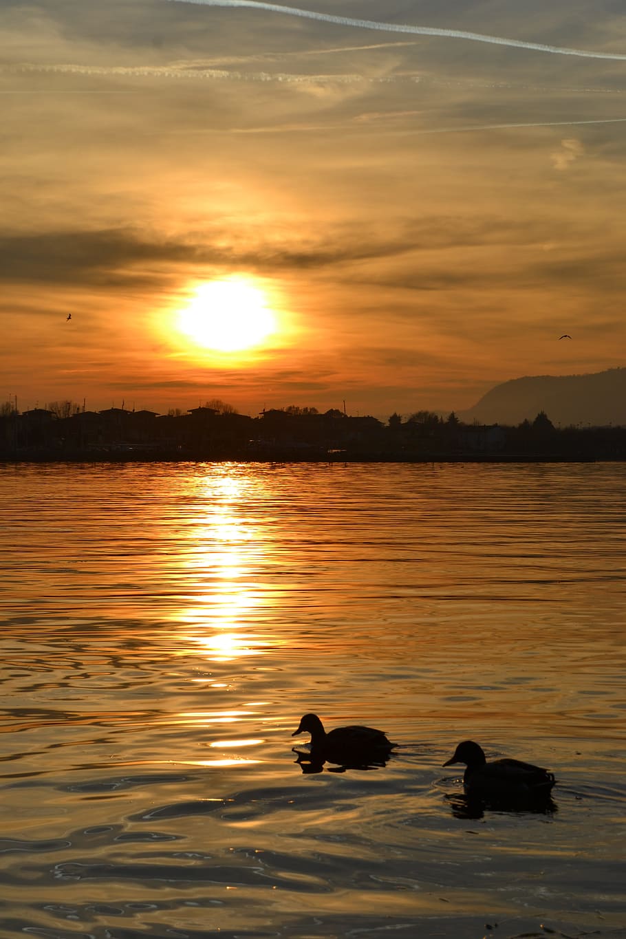 sunset, waters, lake, iseo, sky, summer, landscape, reflection HD wallpaper