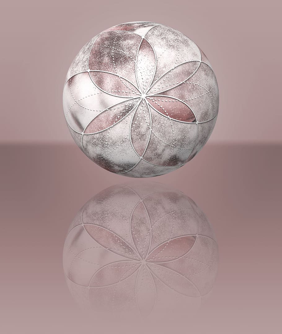 ball, geometry, pattern, mirroring, background, globose, float HD wallpaper