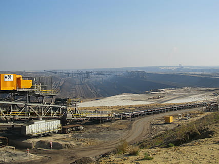 open pit mining, brown coal, multi-bucket, removal, energy HD wallpaper