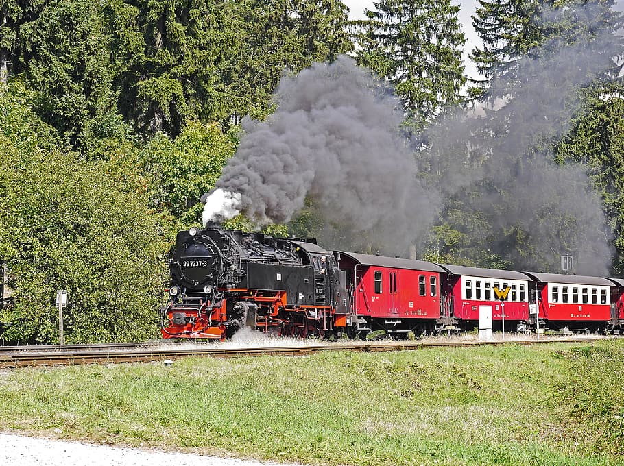 Steam Locomotive, locomotive of chunks of, brocken railway, hsb, HD wallpaper