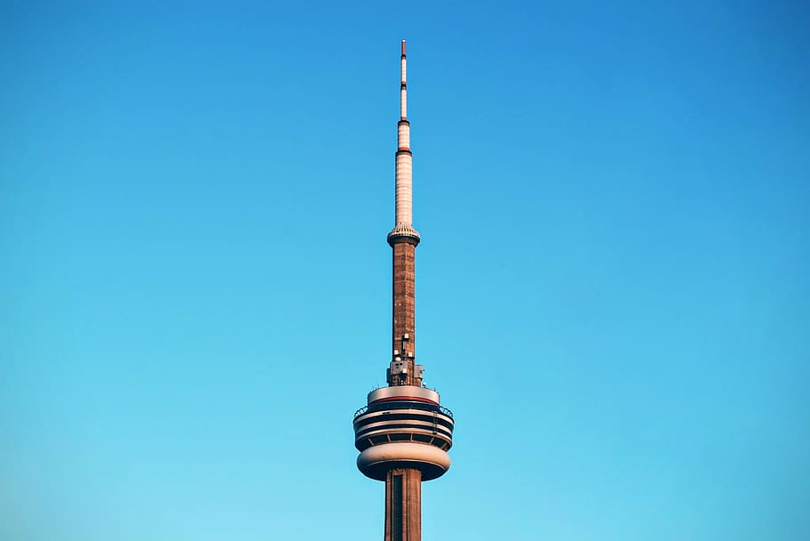 worms eye view photography of brown and white tower, brown and white tower finial HD wallpaper