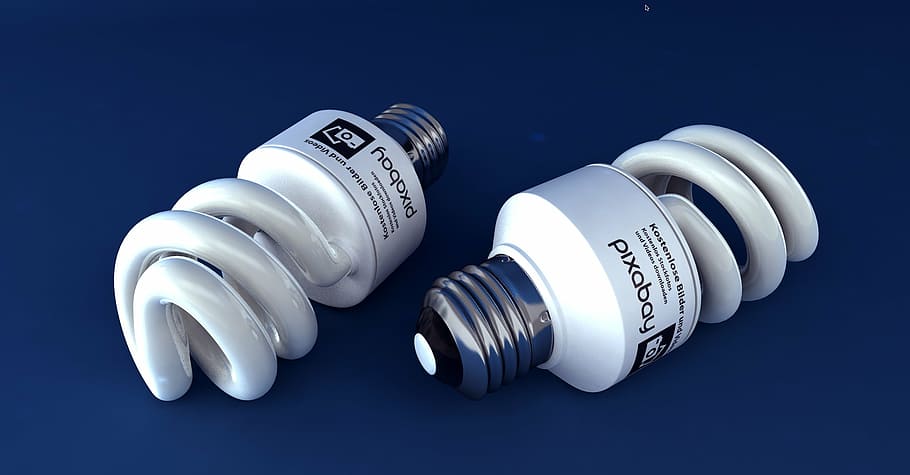 two LED bulbs, sparlampe, energy saving, pear, version, thread