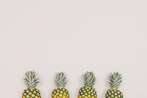 Four pineapples, fruit, light, minimalistic, simplistic, food HD wallpaper