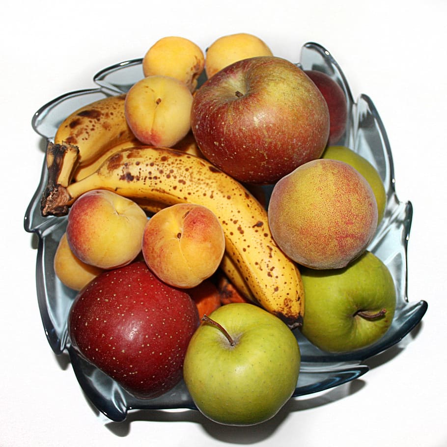 Fruit, Banana, Apple, Apricot, Fresh, healthy, sweet, nutrition, HD wallpaper