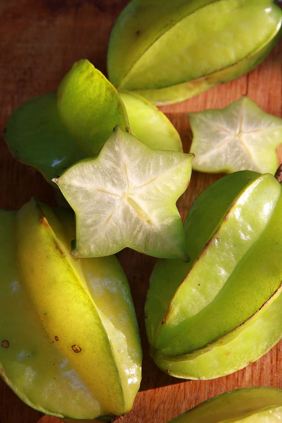 starfruit, green, ripe, fresh, natural, sour, food and drink