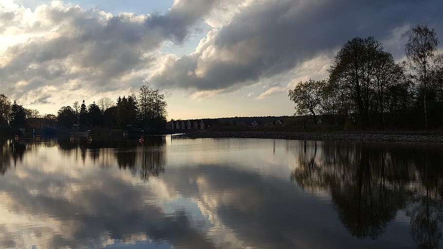 twilight, clouds, evening, nature, color, mood, landscape, evening clouds HD wallpaper