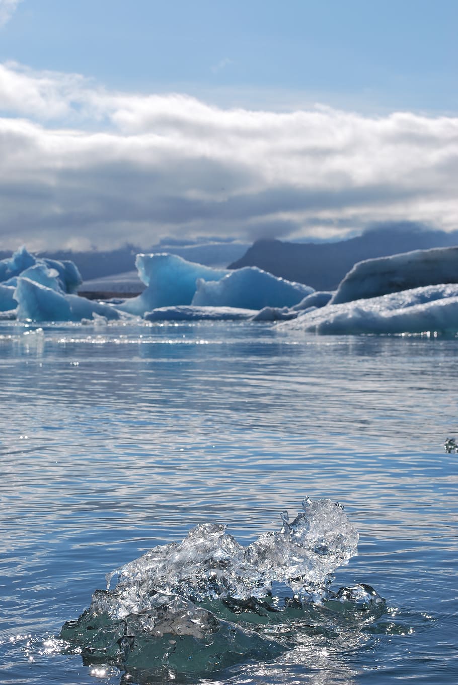 ice, iceland, more, water, sea, sky, cloud - sky, beauty in nature HD wallpaper
