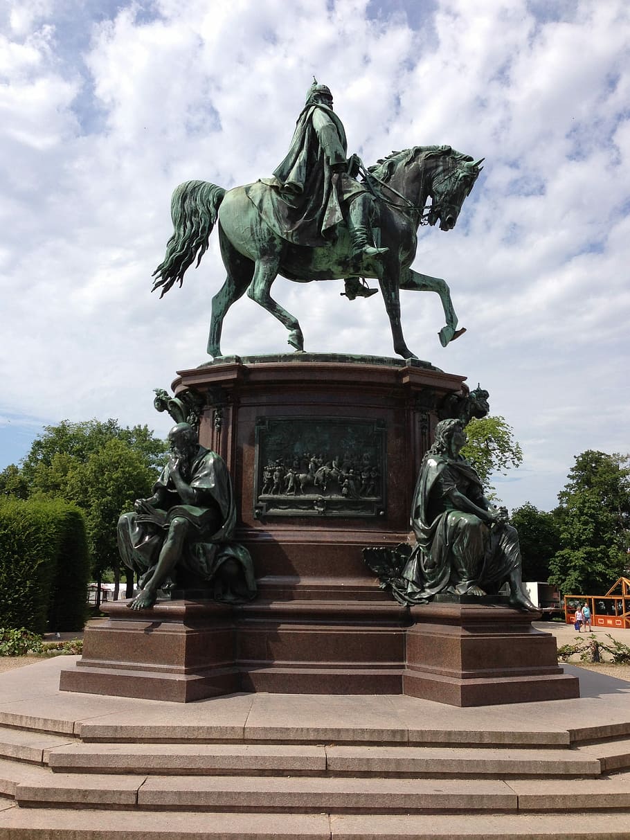Equestrian Statue, Bronze, copper, schwerin, mecklenburg western pomerania HD wallpaper