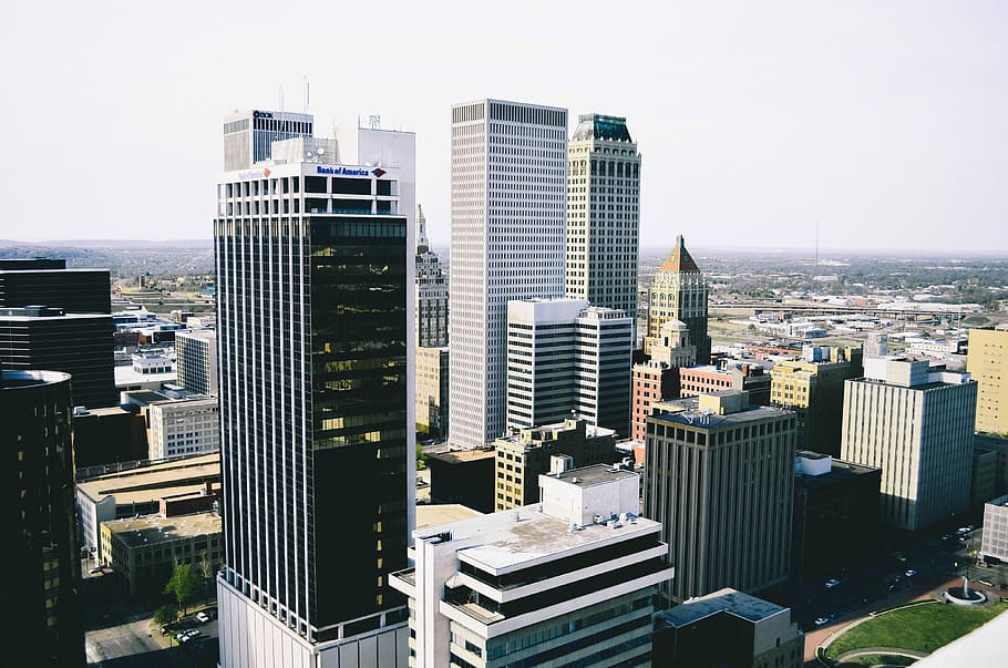 Cityscape and Towers in Tulsa, Oklahoma, buildings, downtown