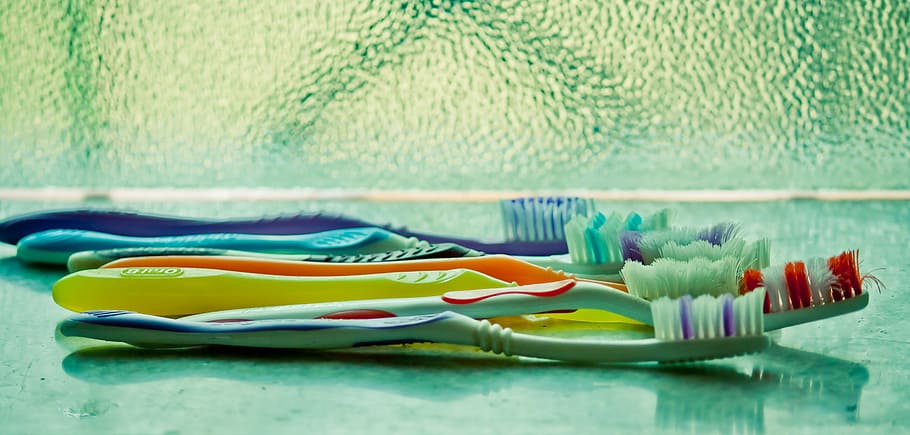 pile of toothbrushes, dental care, hygiene, health, mouth, healthy, HD wallpaper