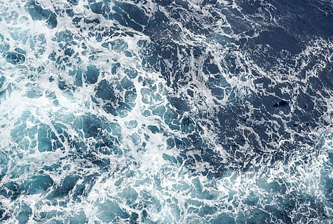 bird's eye photo of body of water, waves, background, white HD wallpaper