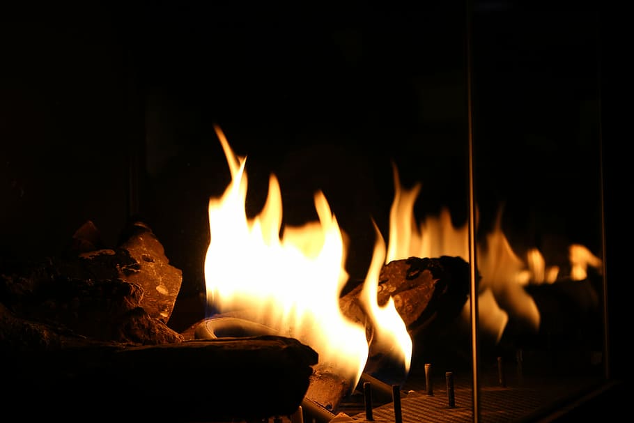 fire, fireplace, stove, winter, bonfire, home, warmth, flames HD wallpaper