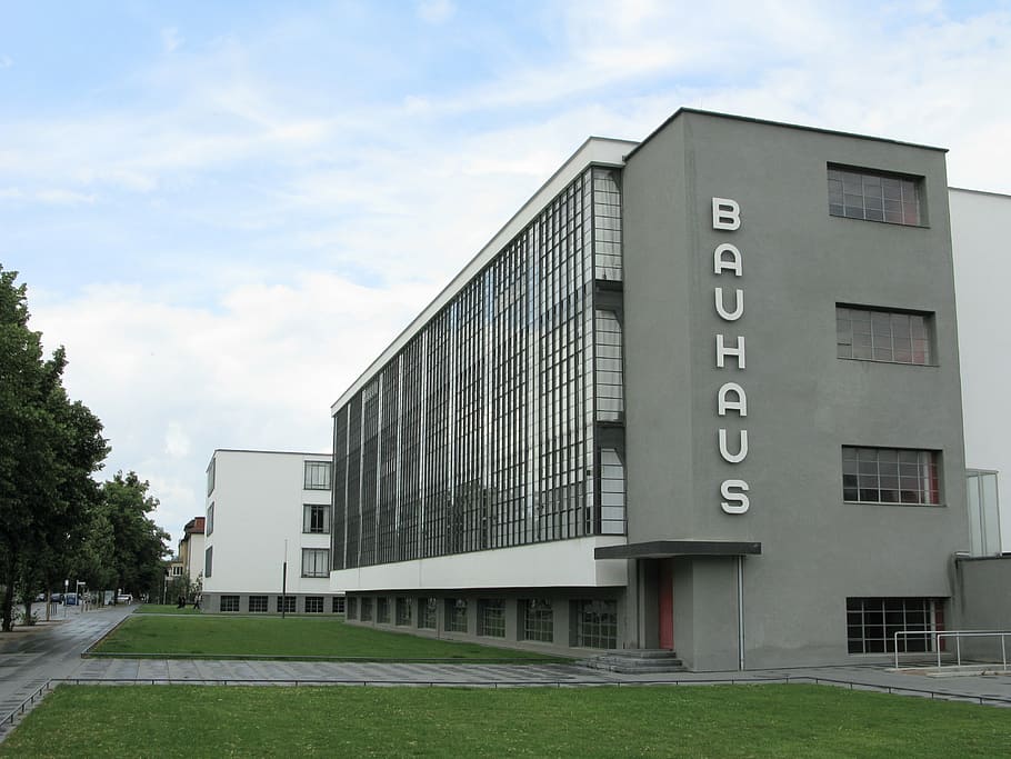 gray multi-storey building, architecture, bauhaus, dessau, college