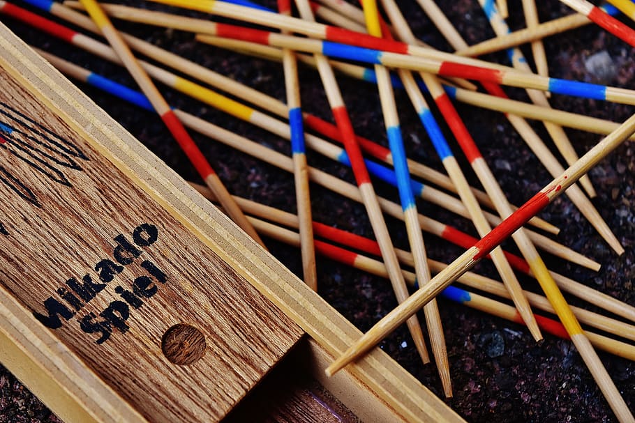 mikado, play, puzzle, skill, colorful, wooden sticks, chopsticks, HD wallpaper