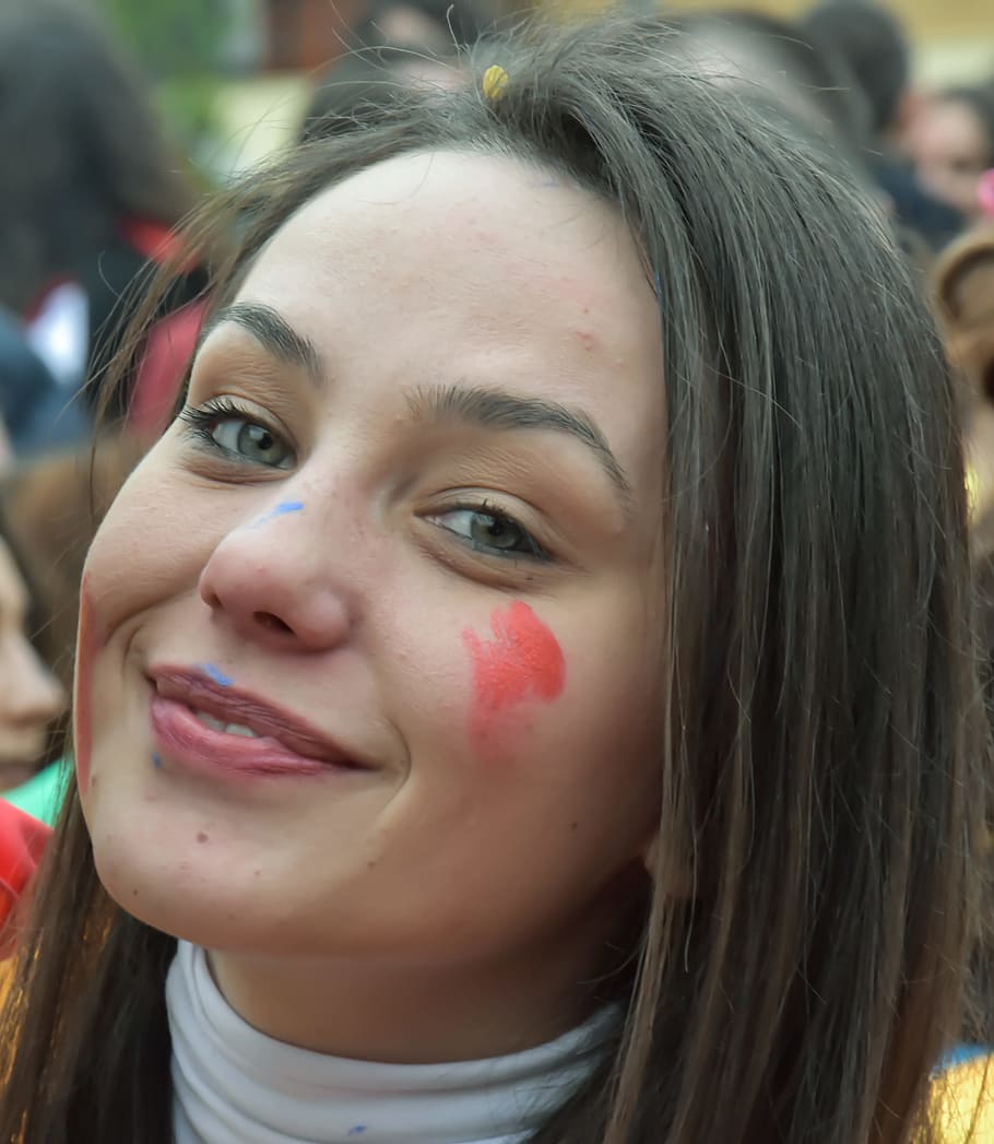 woman with face paint, Carnival, Greece, Celebration, Festival
