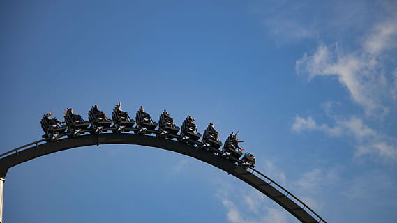 rollercoaster, europapark, roller coaster, sky, low angle view HD wallpaper