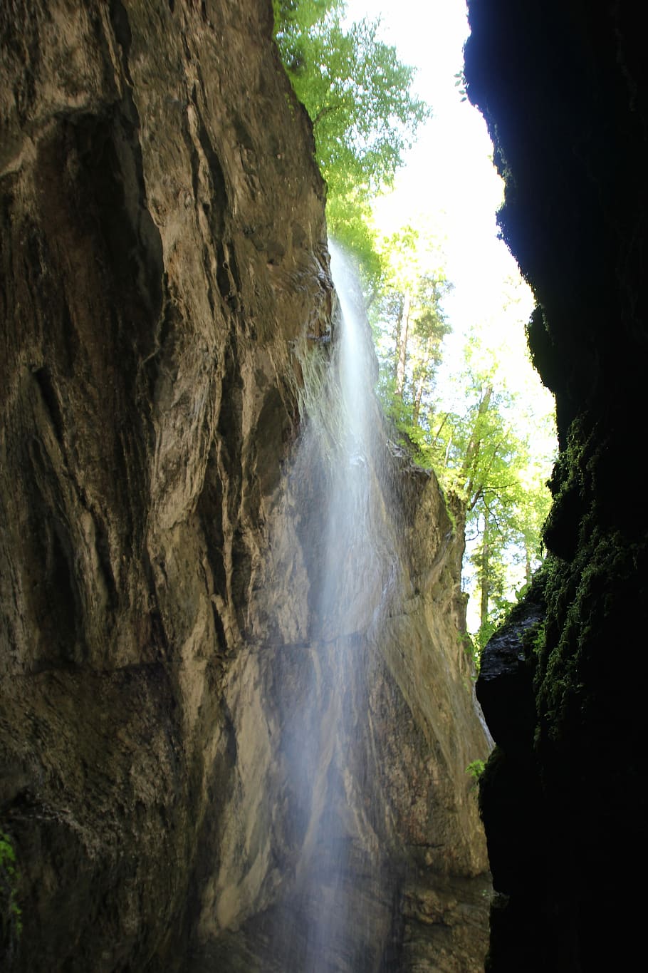 Waterfall, Bust, Mountains, Rock, rock - object, nature, tree HD wallpaper