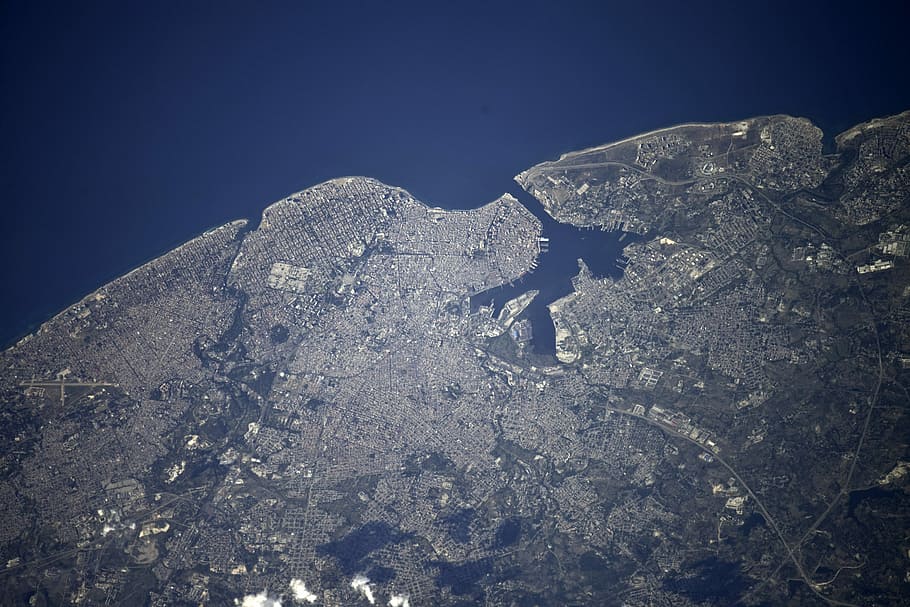 Astronaut Photograph of Havana, Cuba, photos, public domain, satellite image