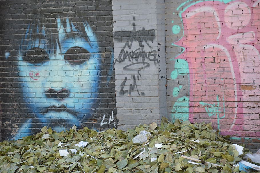 Face, Tag, China, window, brick wall, graffiti, abandoned, destruction HD wallpaper