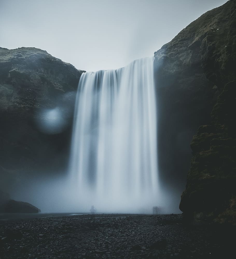 waterfalls in forest nature photography, waterfalls during daytime photo HD wallpaper