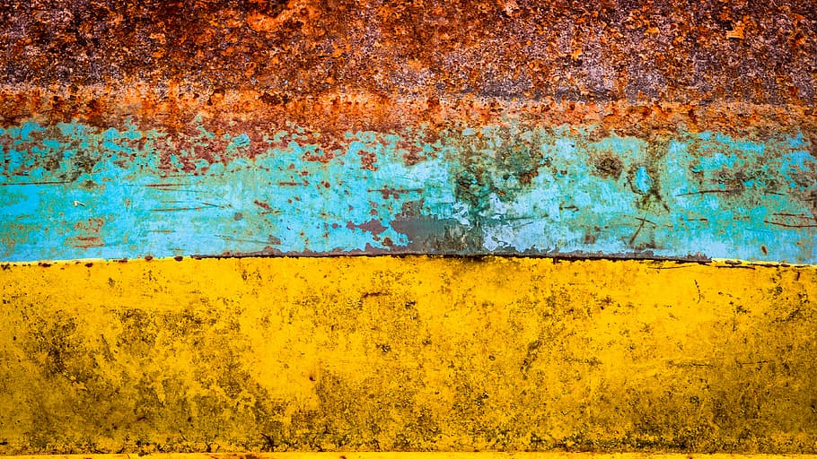 brown, blue, and yellow abstract painting, yellow and blue wallpaper HD wallpaper