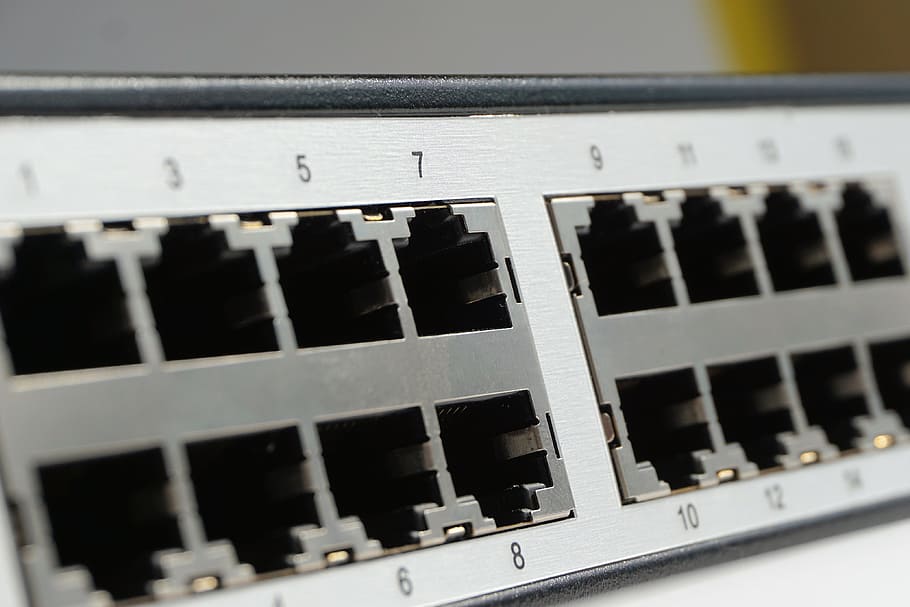 closeup photo of computer switch, network, data processing HD wallpaper