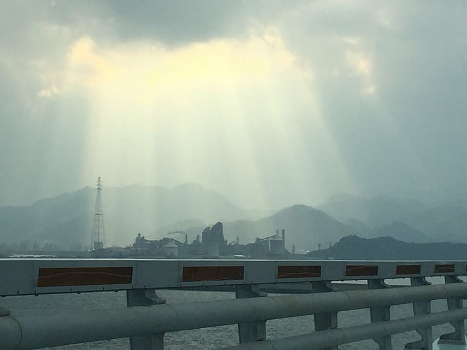 the sun, advent, light, fog, china - East Asia, mountain, sky HD wallpaper