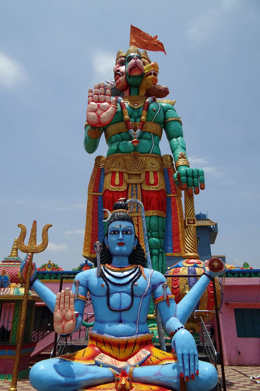 HD wallpaper: Statue, Temple, Hanuman, Monkey-God, panchamukhi hanuman,  mythology | Wallpaper Flare