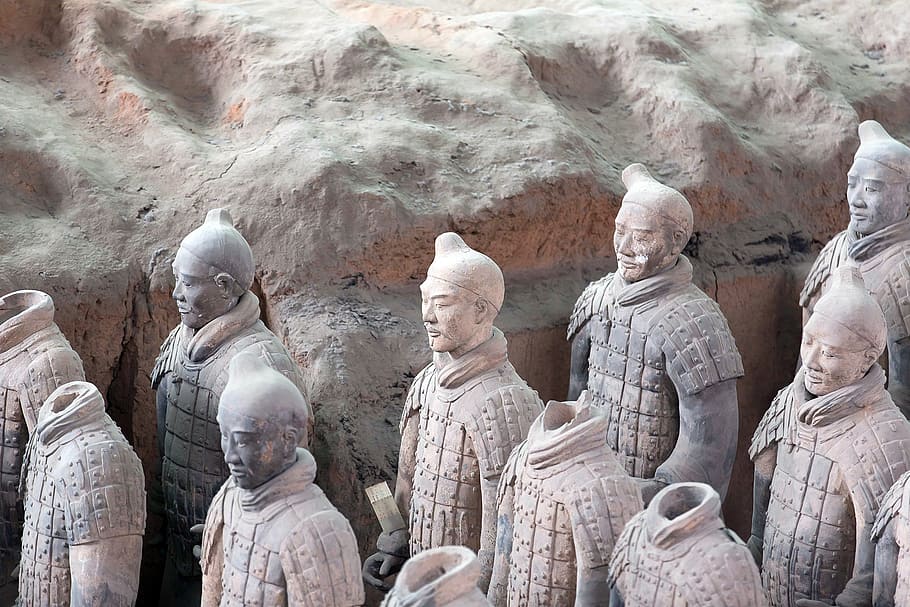 china, terracotta army, xian, places of interest, human, soldiers, HD wallpaper