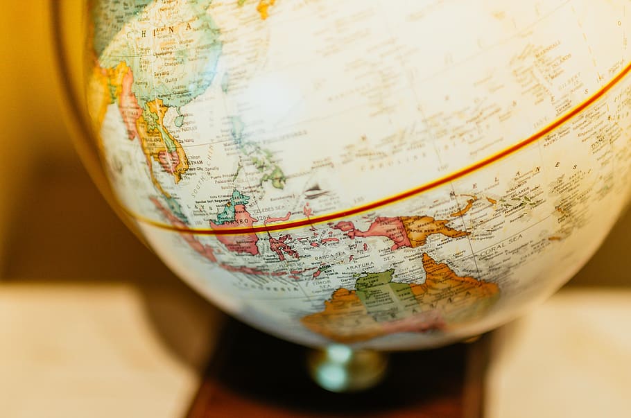 White Stand Globe, earth, equator, global, world, map, globe - man made object HD wallpaper