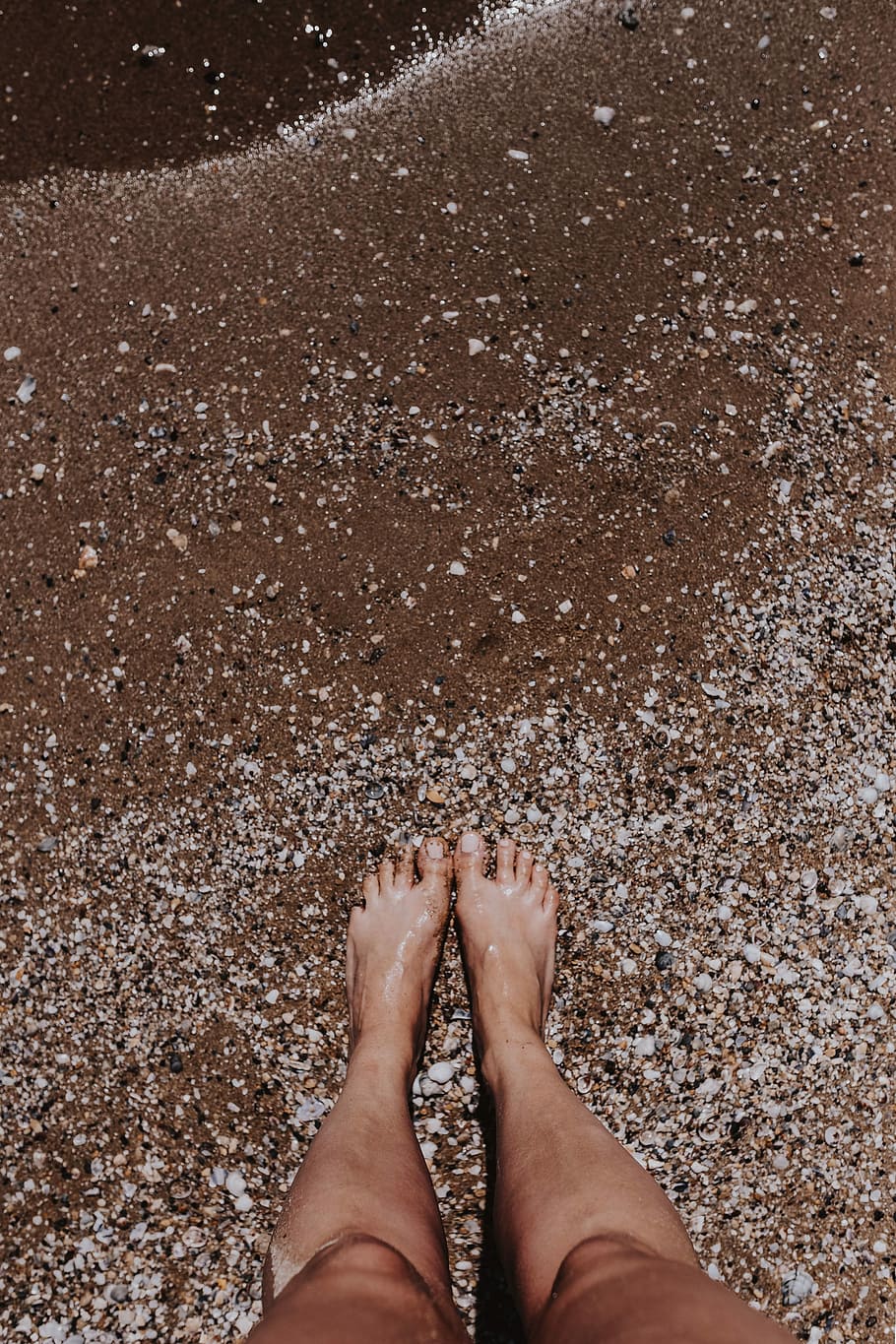 Female legs in the sand, beach, caucasian, ocean, person, sea, HD wallpaper