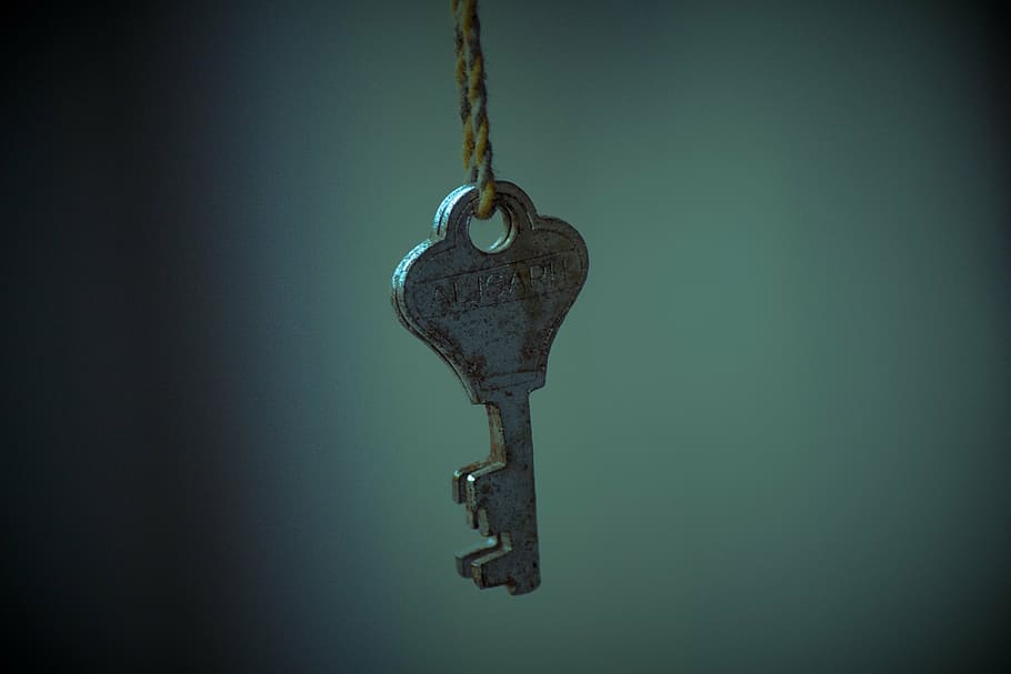 stainless steel key, key rope, hanging, old, antique, rustic HD wallpaper