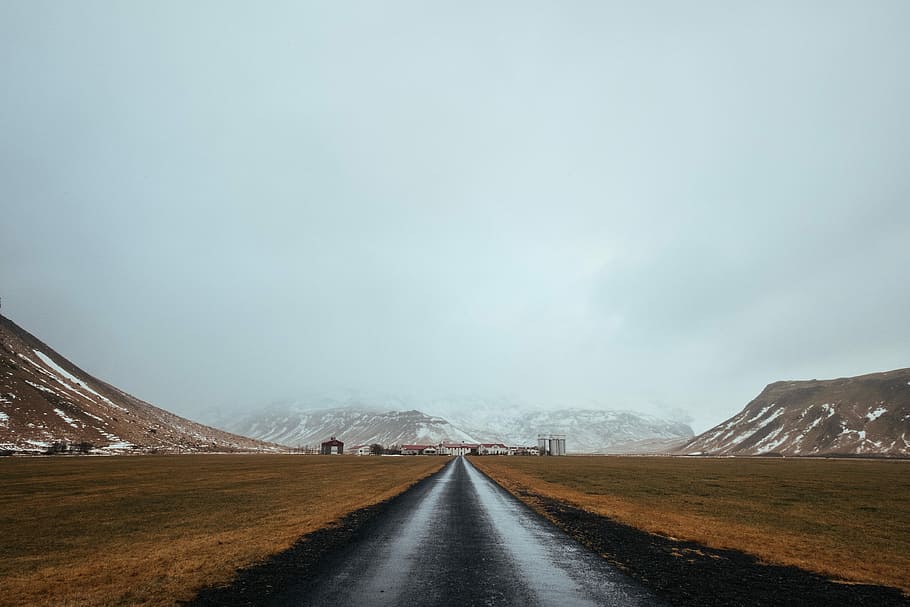 gray pave road near mountain during daytime, landscape photography of empty roadway HD wallpaper