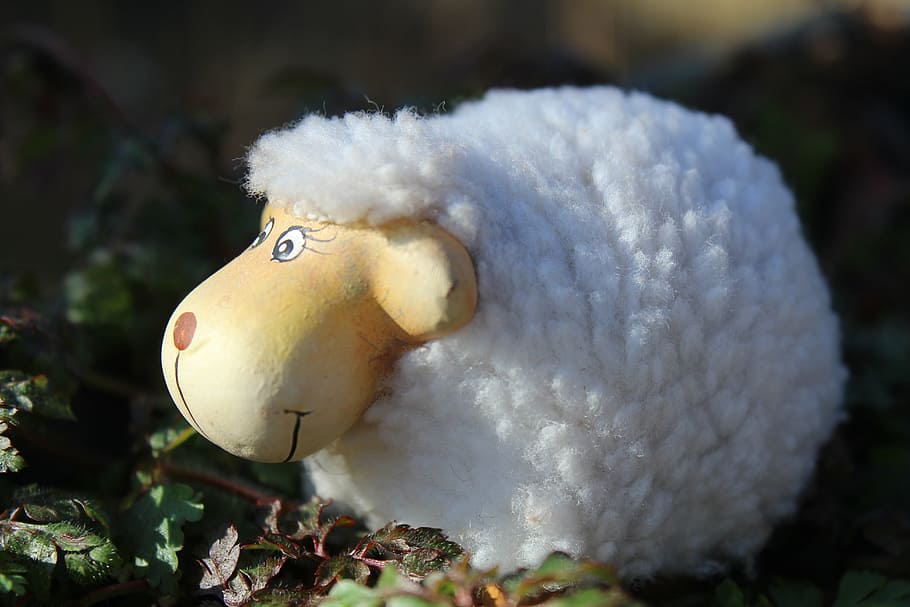 sheep, figures, stone figures, nature, animal, animal themes HD wallpaper